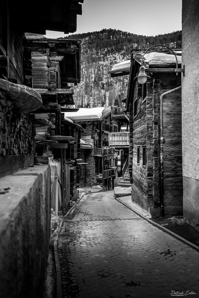 Zermatt Old Town - Black & White - Patrick Eaton Photography 