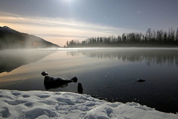 nighttime stars and moon taken in Knik River valley Anchorage - Aurora - Graham Reichardt Photography  
