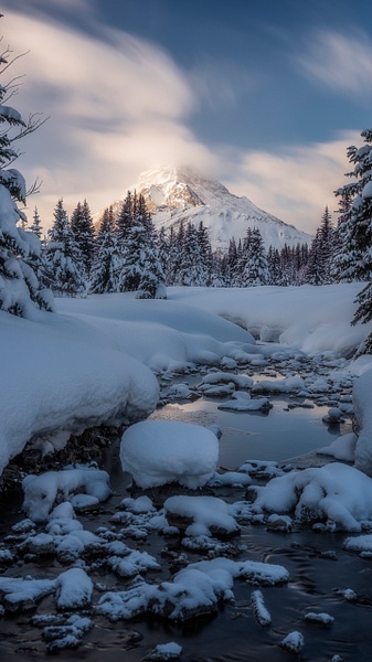 Chester Lake and Shark Mountain, Snow and clouds - Home - Yves Gagnon Photography 