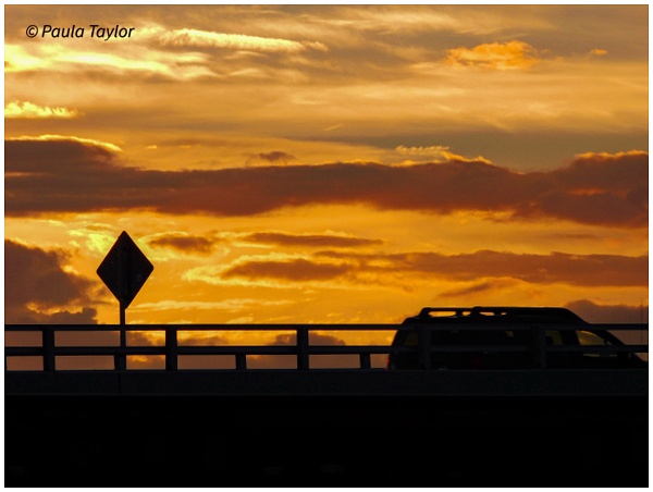 Roosevelt Bridge Sunset - Sun - Sea - Moon - Paula Taylor Photography 