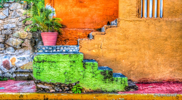 Steps of Color.  Zihuatanejo, Mexico ((Recognize the Colors?))