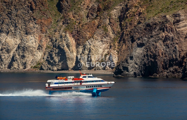 Fast-ferry-off-Lipari-coast - Photographs of the Aeolian Islands, Italy
